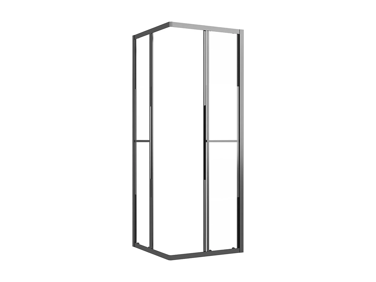 Cabina de ducha ESG semiesmerilado negro 80x80x180 cm ES472267