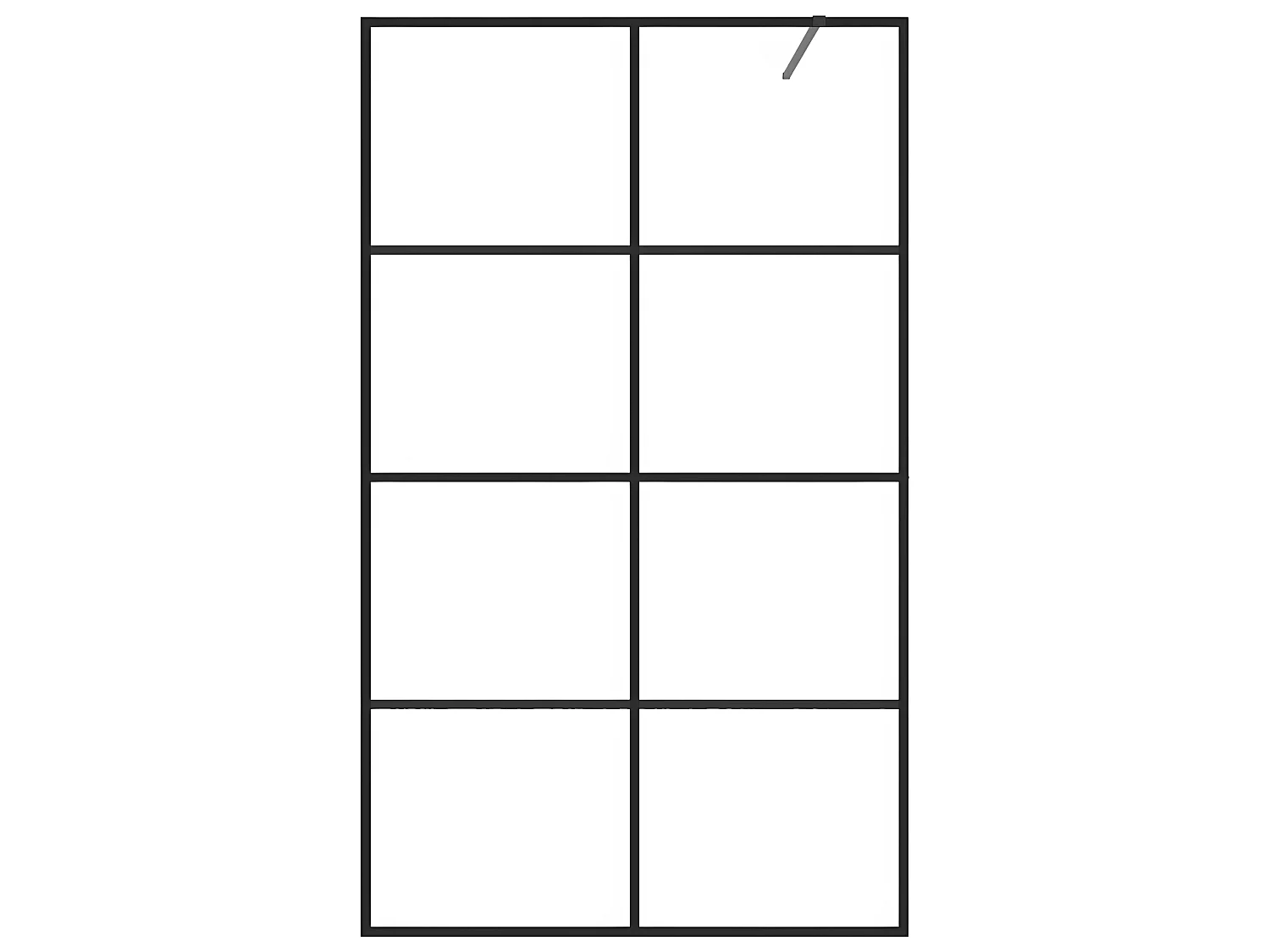 Divisória de chuveiro c/ vidro transparente ESG 115x195cm preto PT438129