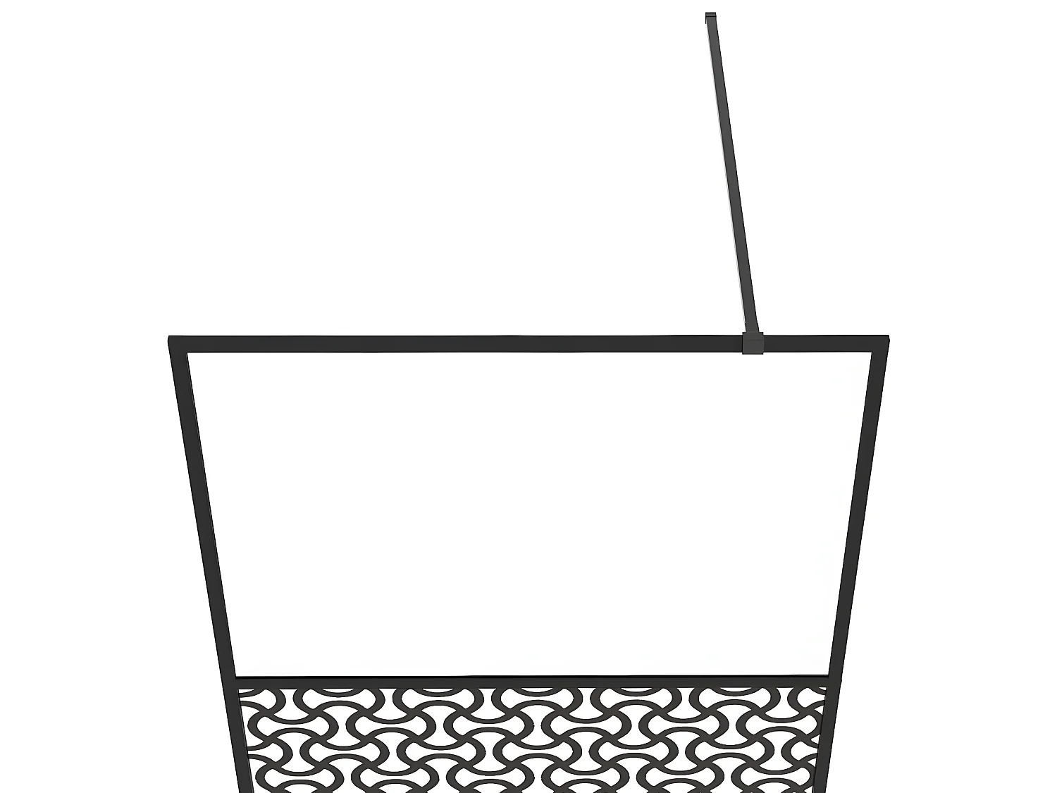 Mampara de ducha accesible vidrio ESG claro negro 80x195 cm ES66361