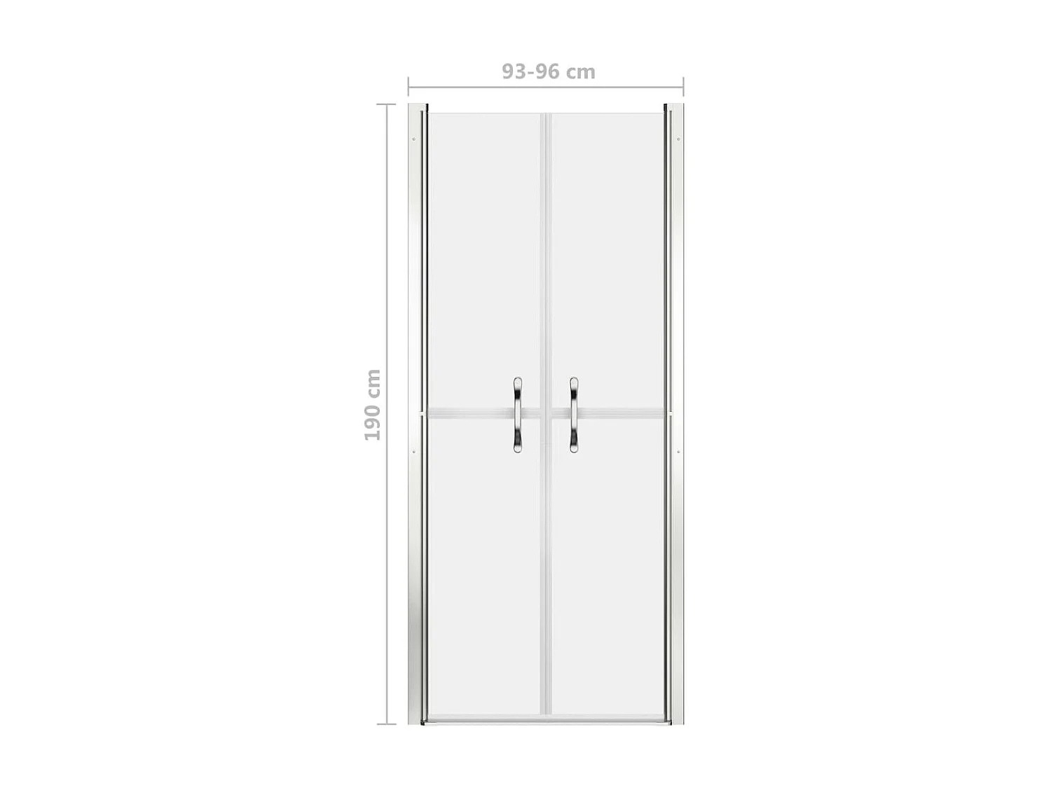 Mampara de ducha ESG esmerilado 96x190 cm ES66415