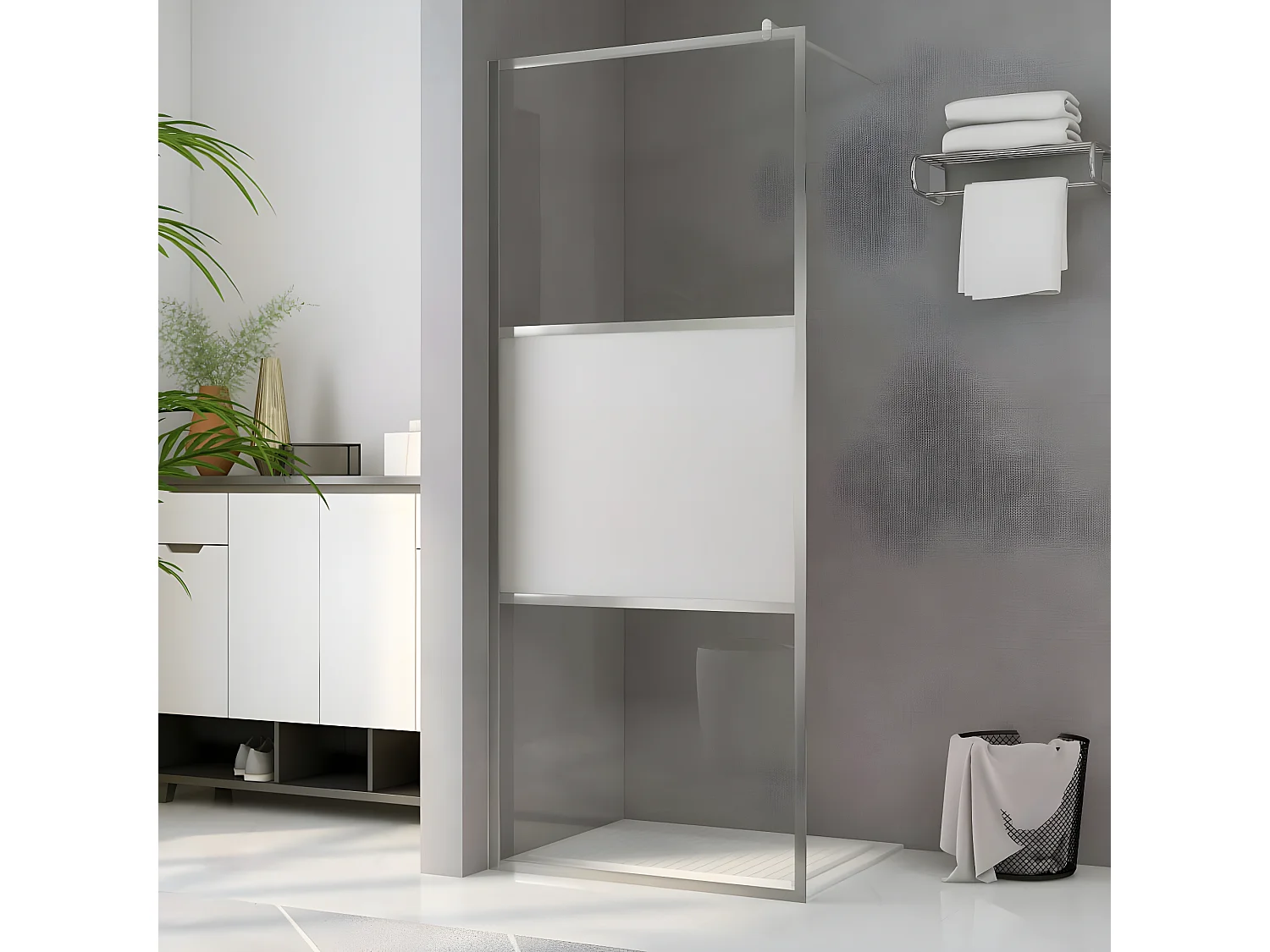 Divisória de chuveiro 115x195 cm vidro semiopaco ESG PT705096