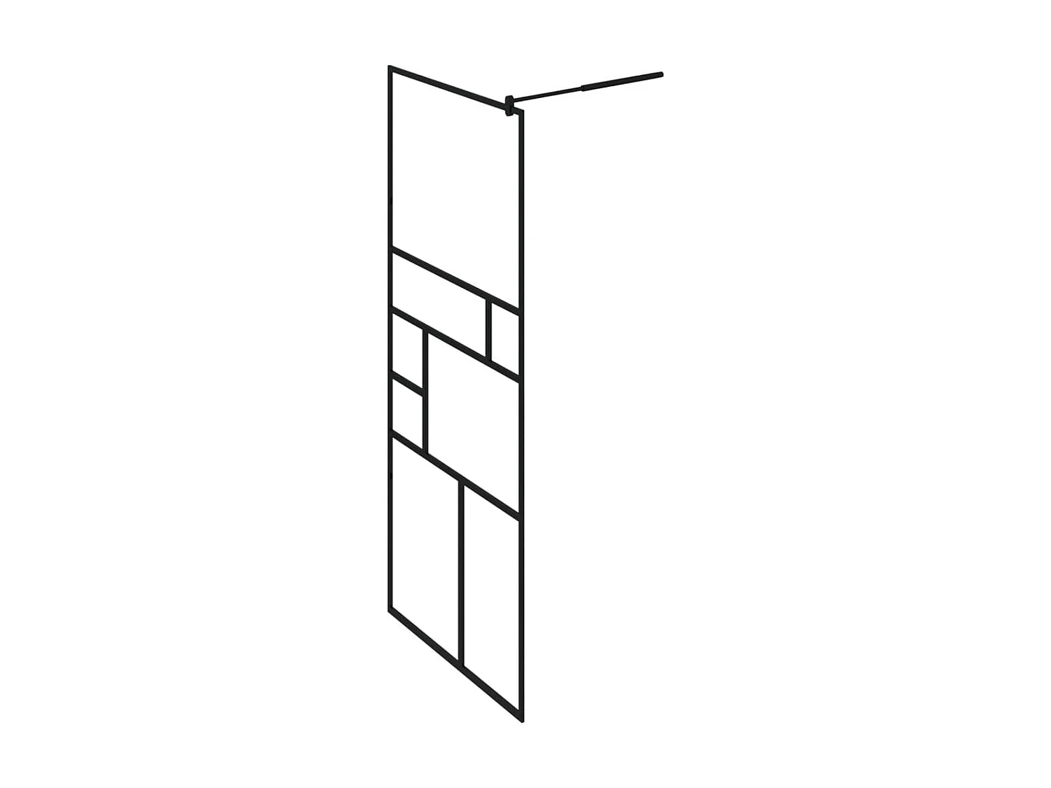 Mampara de ducha accesible vidrio ESG claro negro 80x195 cm ES66364