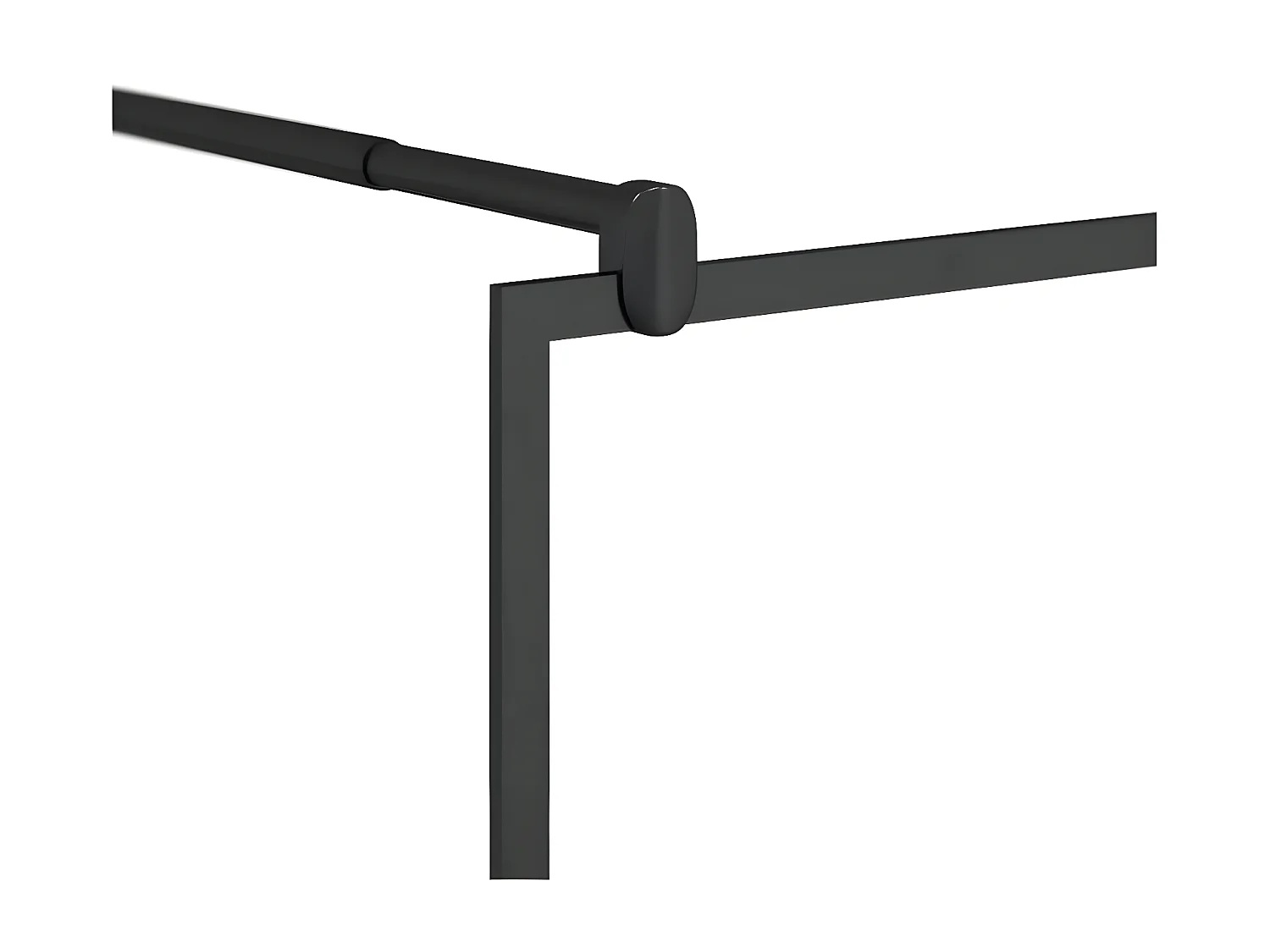 Mampara de ducha accesible vidrio ESG claro negro 80x195 cm ES66364