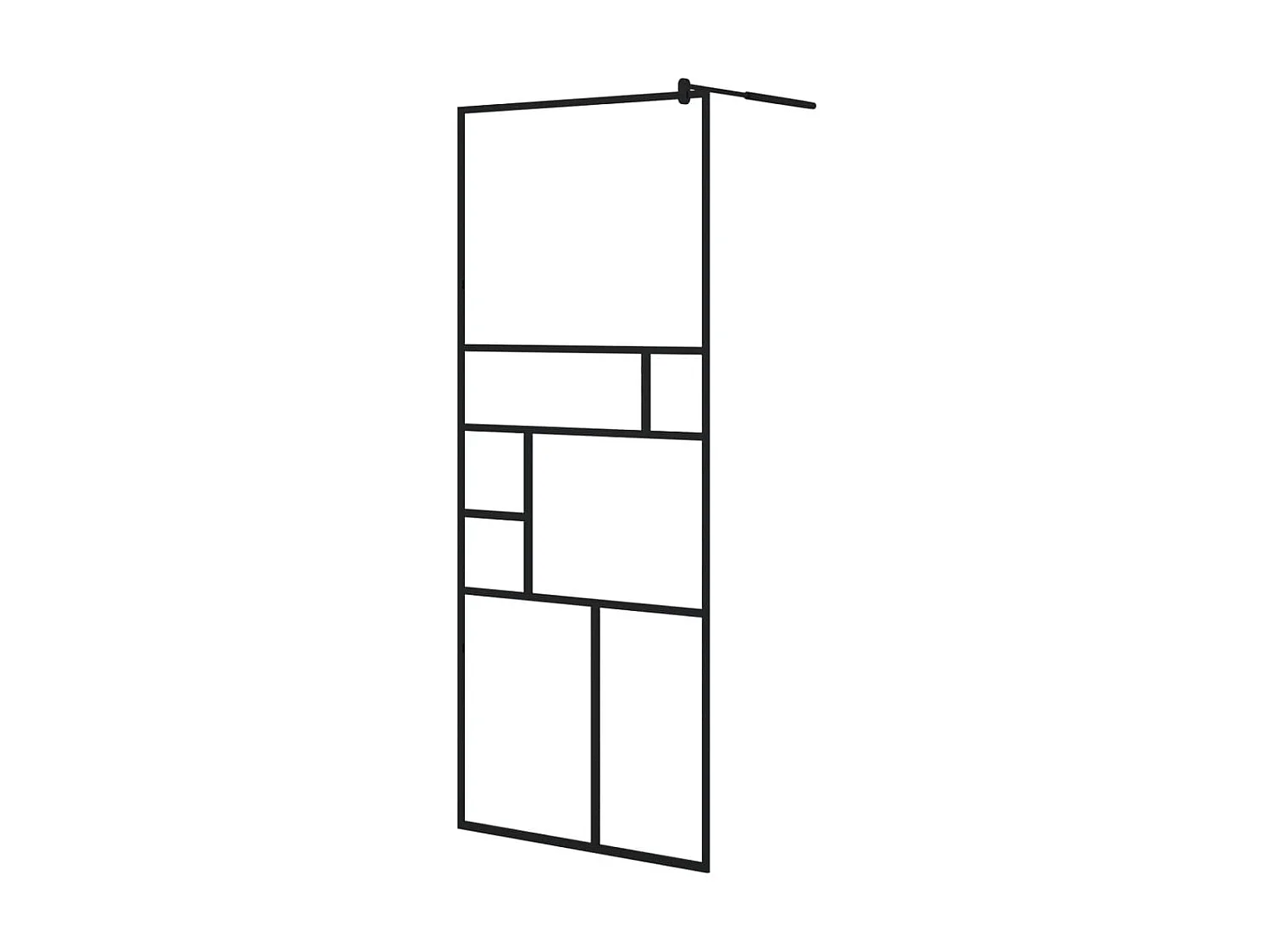 Mampara de ducha accesible vidrio ESG claro negro 80x195 cm ES66364