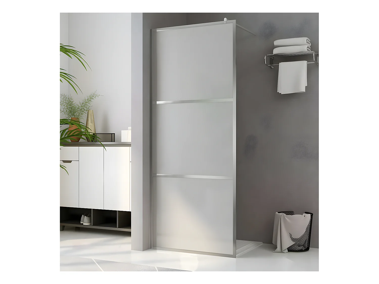 Mampara de ducha accesible vidrio ESG esmerilado 115x195 cm ES66397