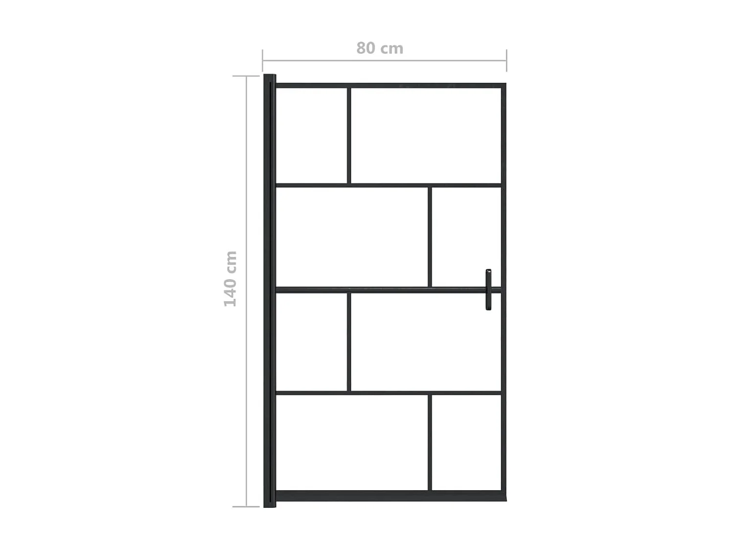 Mampara de ducha ESG negro 80x140 cm ES66244