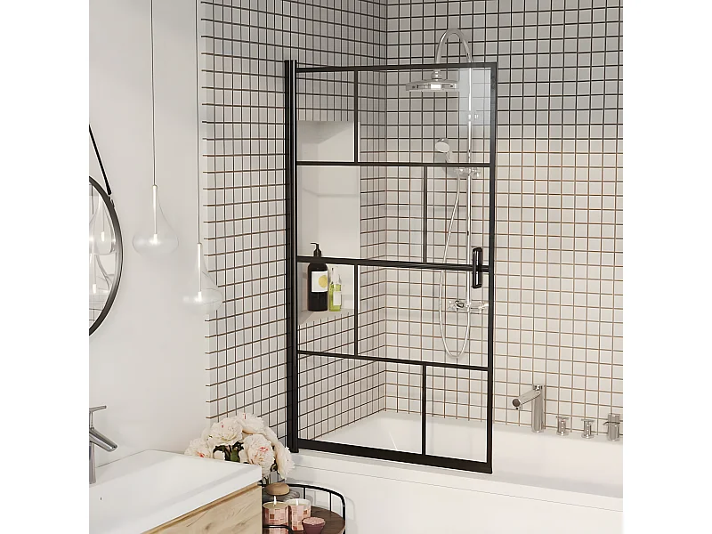 Paroi de douche ESG 80x140 cm Noir WVGQ6328