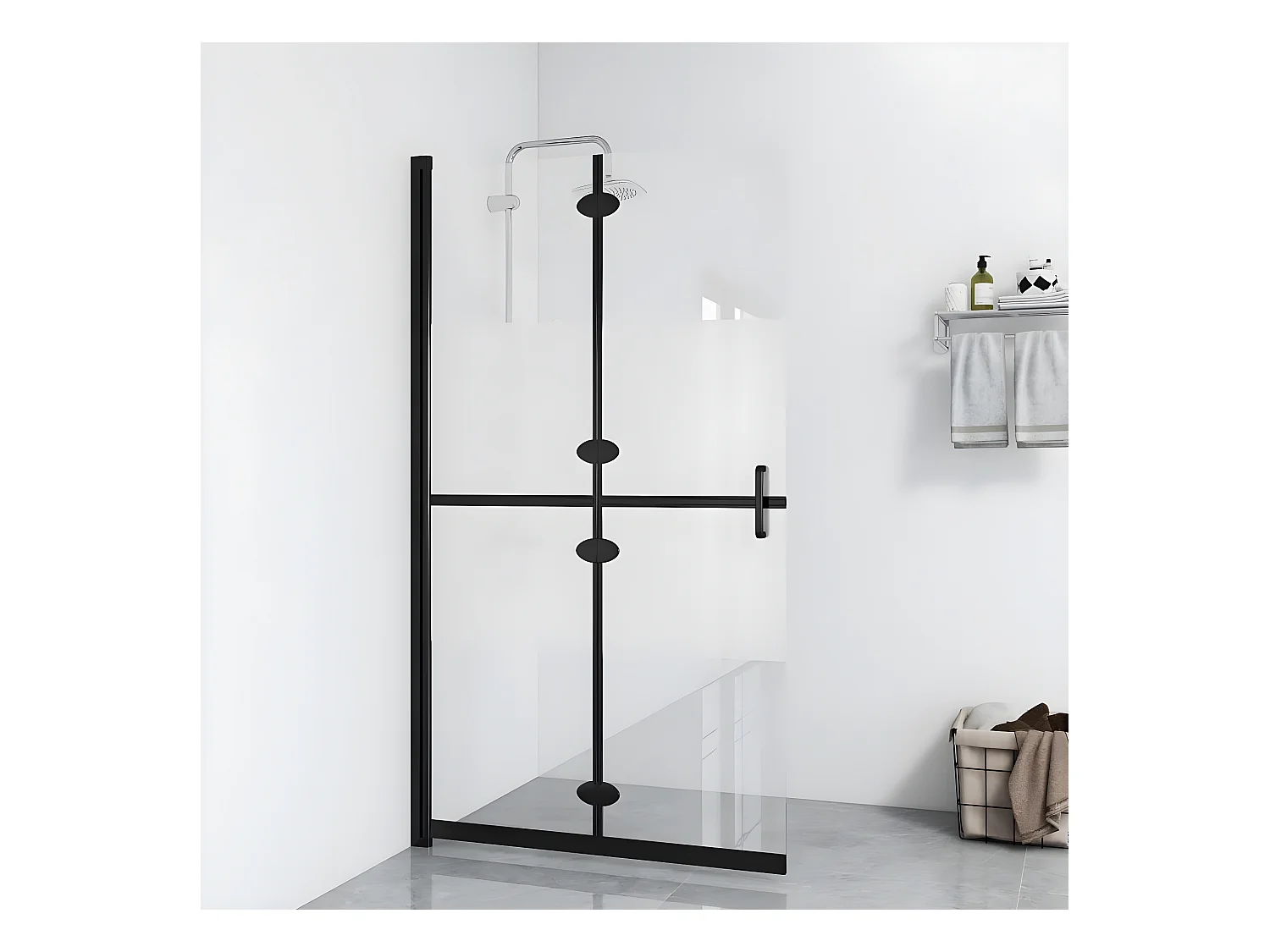 Divisória chuveiro dobrável 100x190 cm meio vidro fosco ESG PT926732