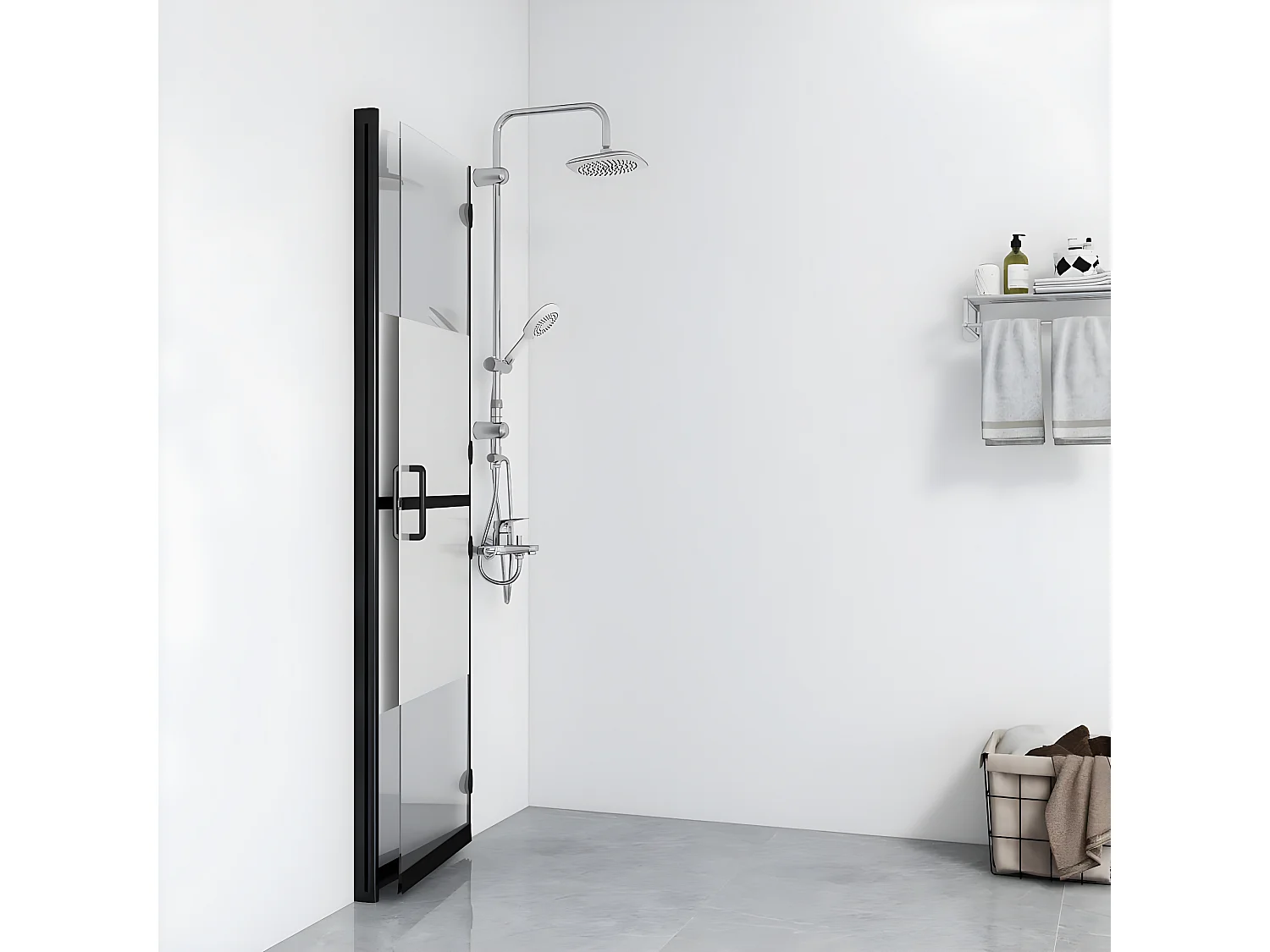 Paroi de douche pliable Verre ESG demi-dépoli 100x190 cm WVGQ1411