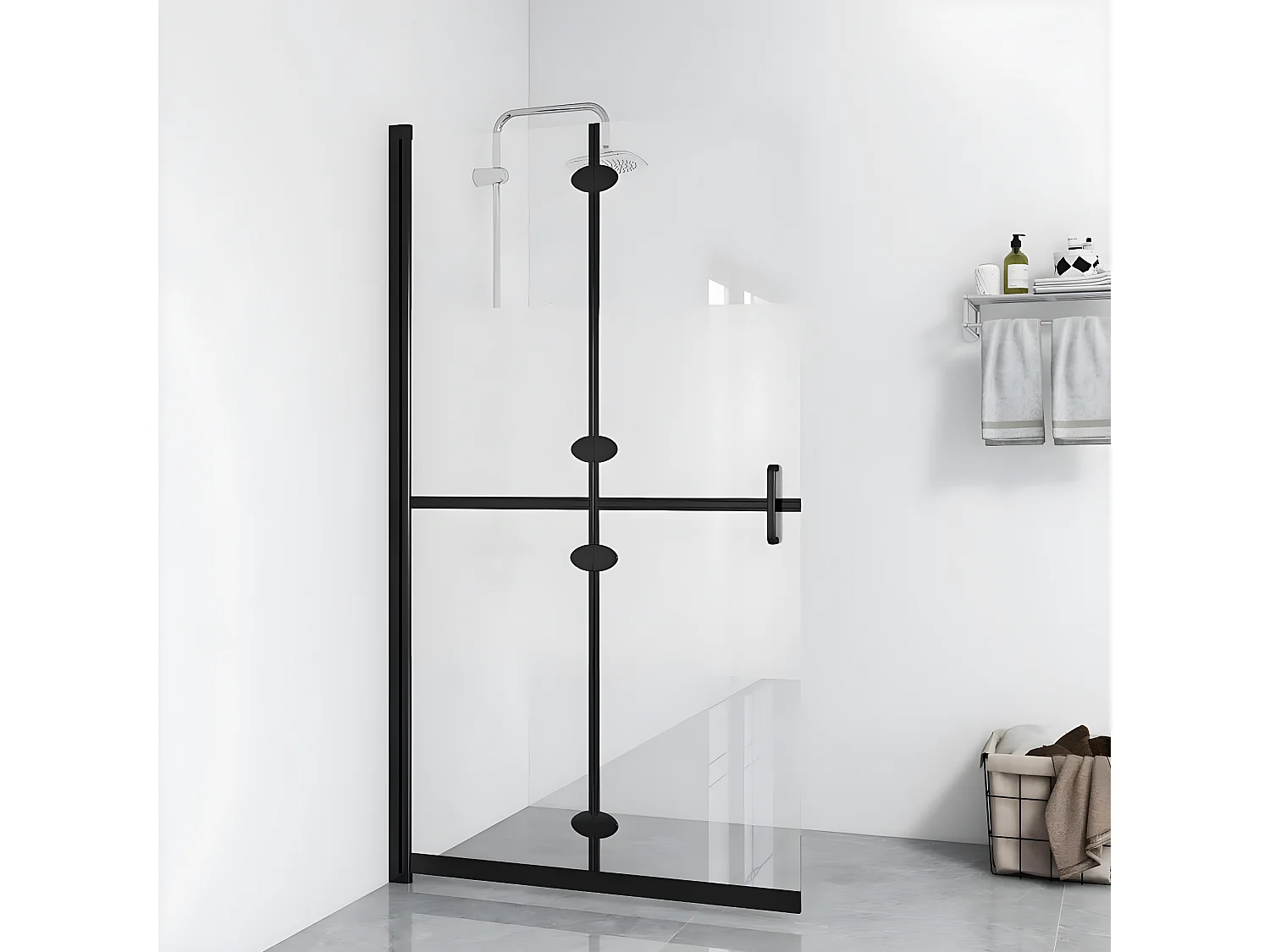 Paroi de douche pliable Verre ESG demi-dépoli 80x190 cm WVGQ6443