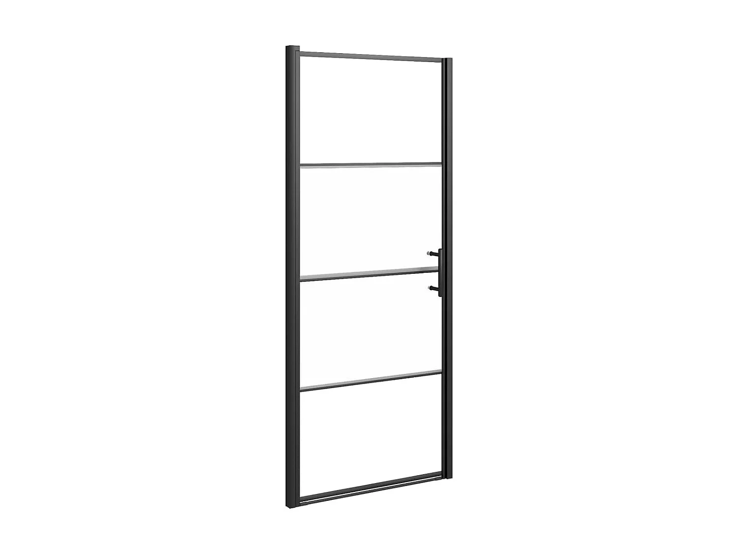 Mampara de ducha vidrio semiesmerilado negro 81x195 cm ES66384