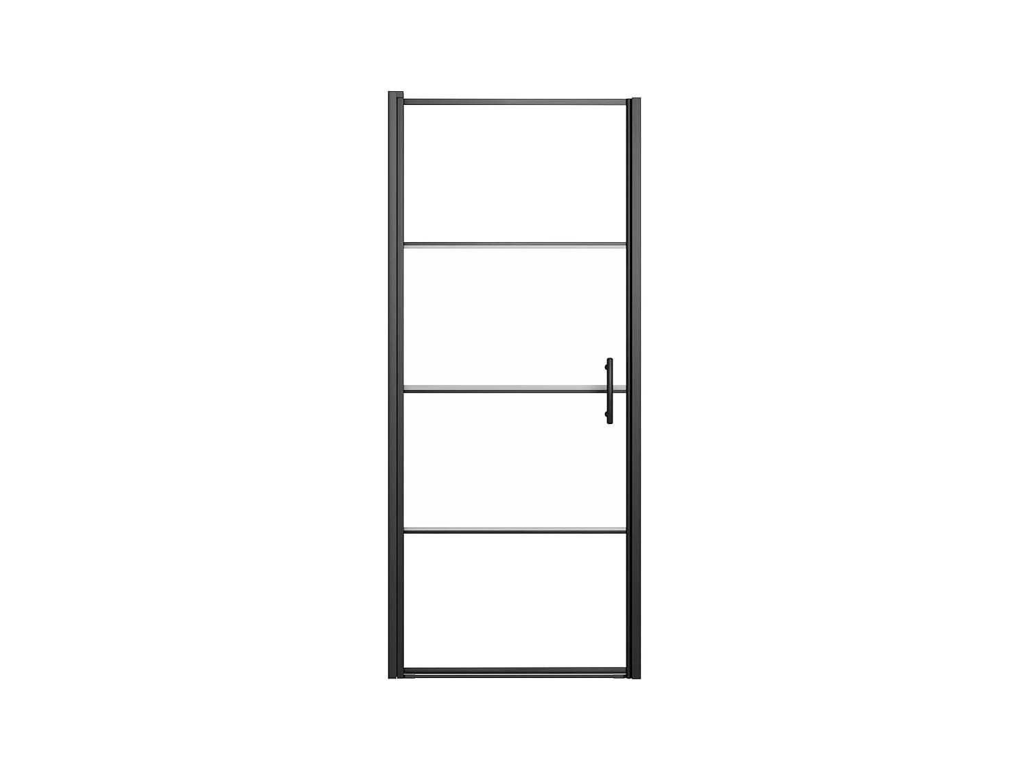 Mampara de ducha vidrio semiesmerilado negro 81x195 cm ES66384