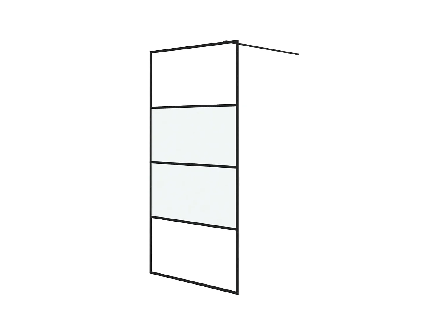 Paroi de douche Noir 100x195 cm Verre ESG demi-dépoli WVGQ5506