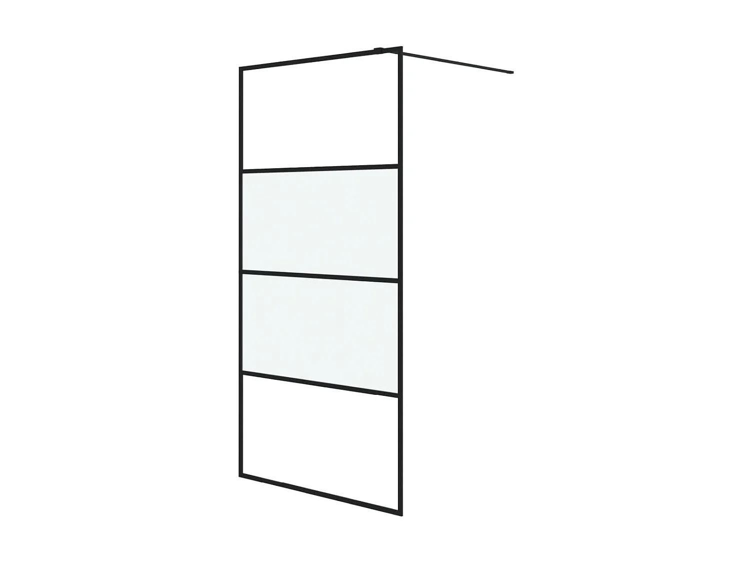 Divisória de chuveiro 100x195 cm vidro semiopaco ESG preto PT573220