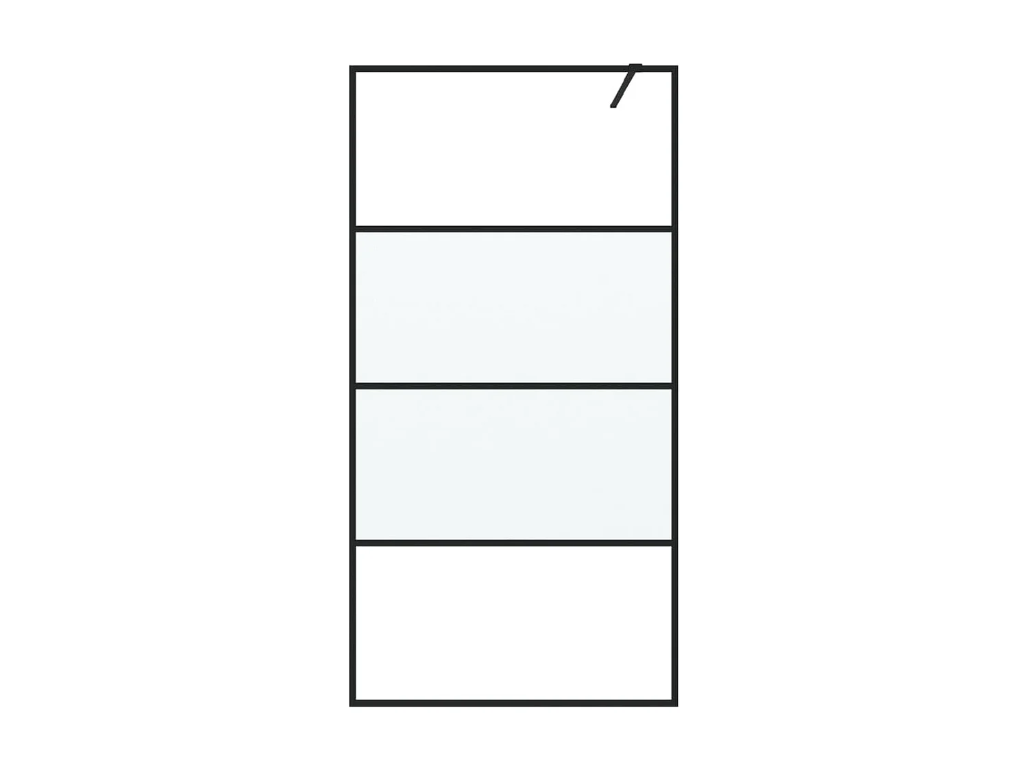 Divisória de chuveiro 100x195 cm vidro semiopaco ESG preto PT573220