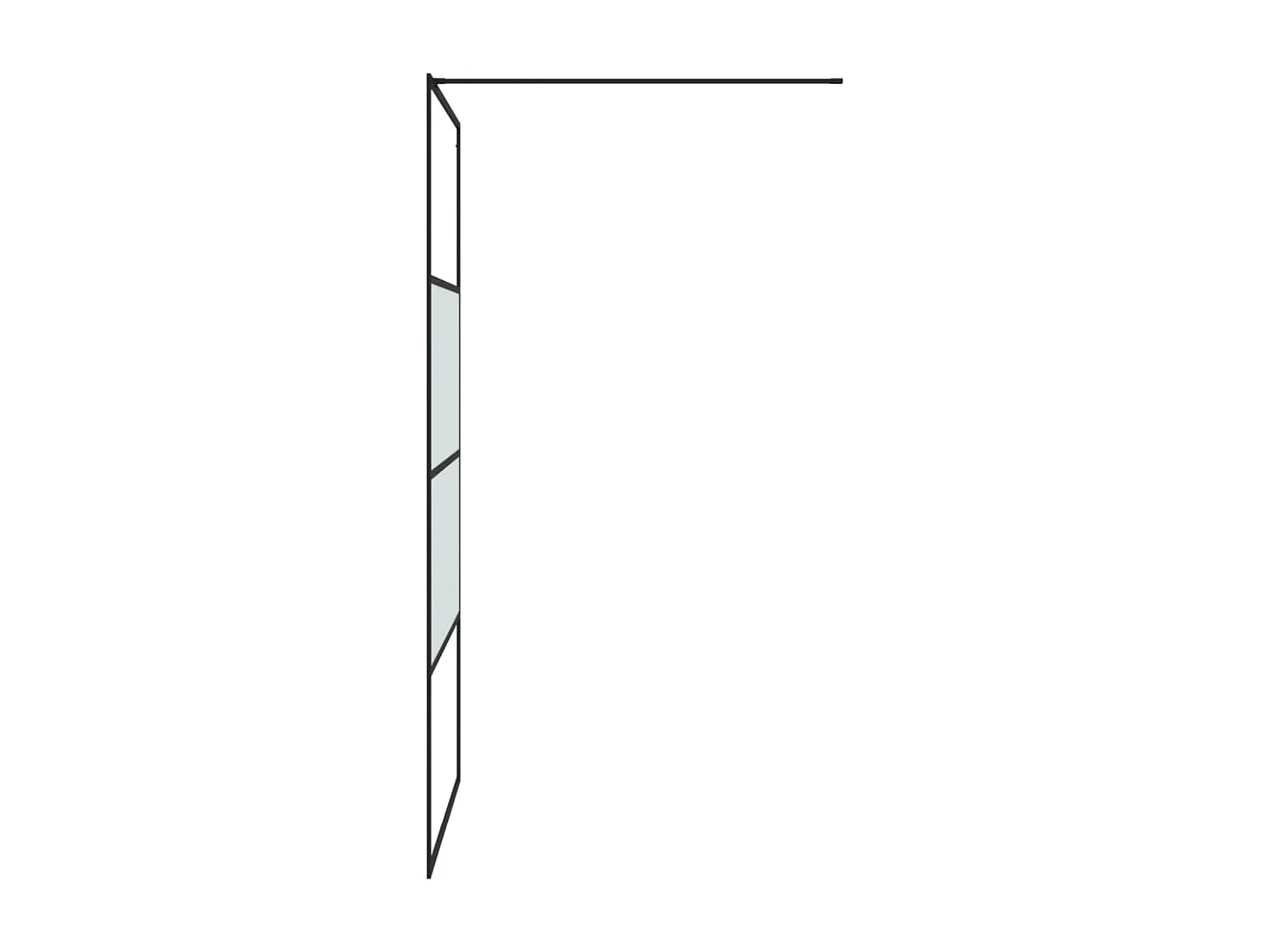 Divisória de chuveiro 100x195 cm vidro semiopaco ESG preto PT573220