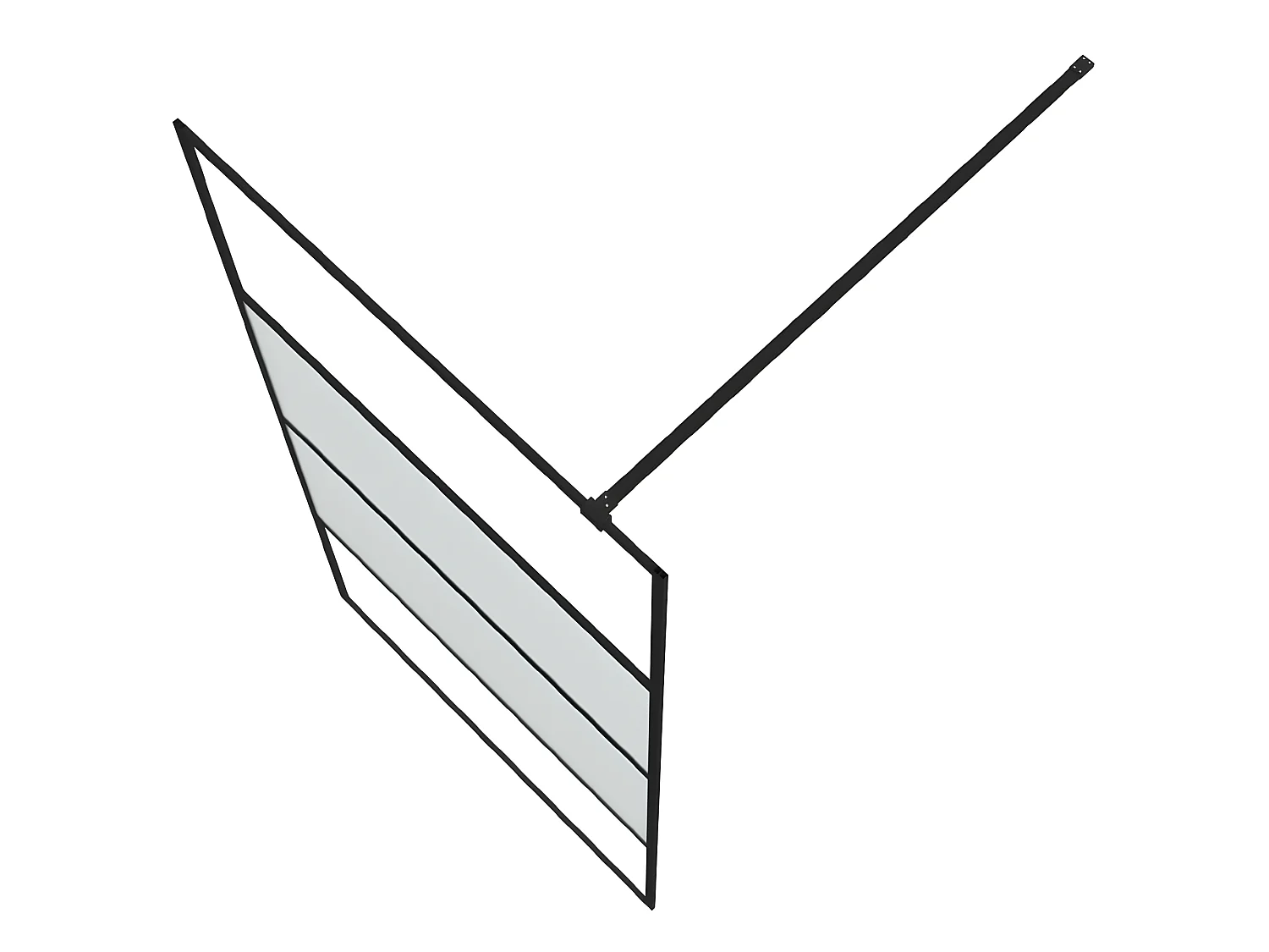 Divisória de chuveiro 100x195 cm vidro semiopaco ESG preto PT573220