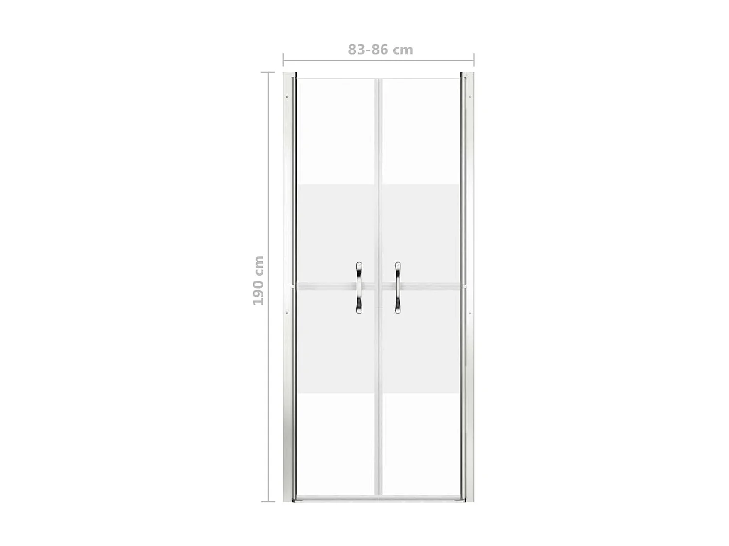 Mampara de ducha ESG medio esmerilado 86x190 cm ES66267