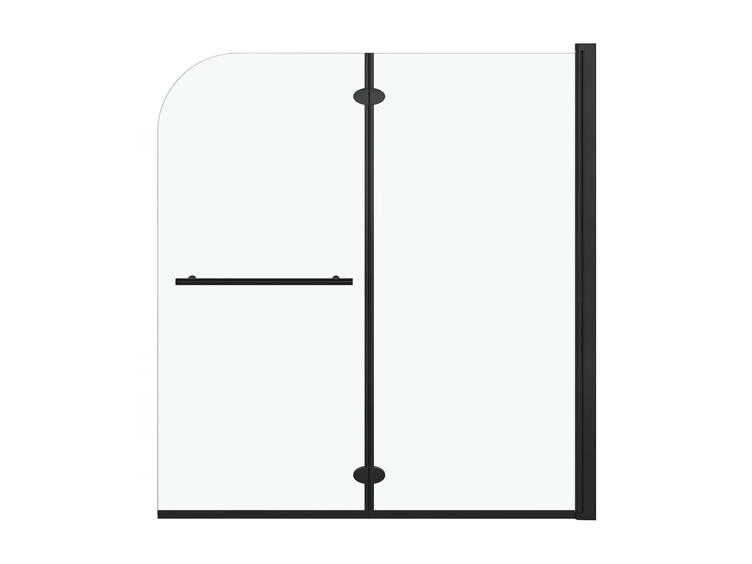 Paroi de douche pliable 2 panneaux ESG 120x140 cm Noir WVGQ1443