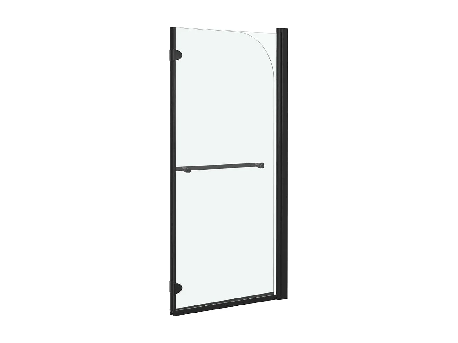 Paroi de douche pliable 2 panneaux ESG 120x140 cm Noir WVGQ1443