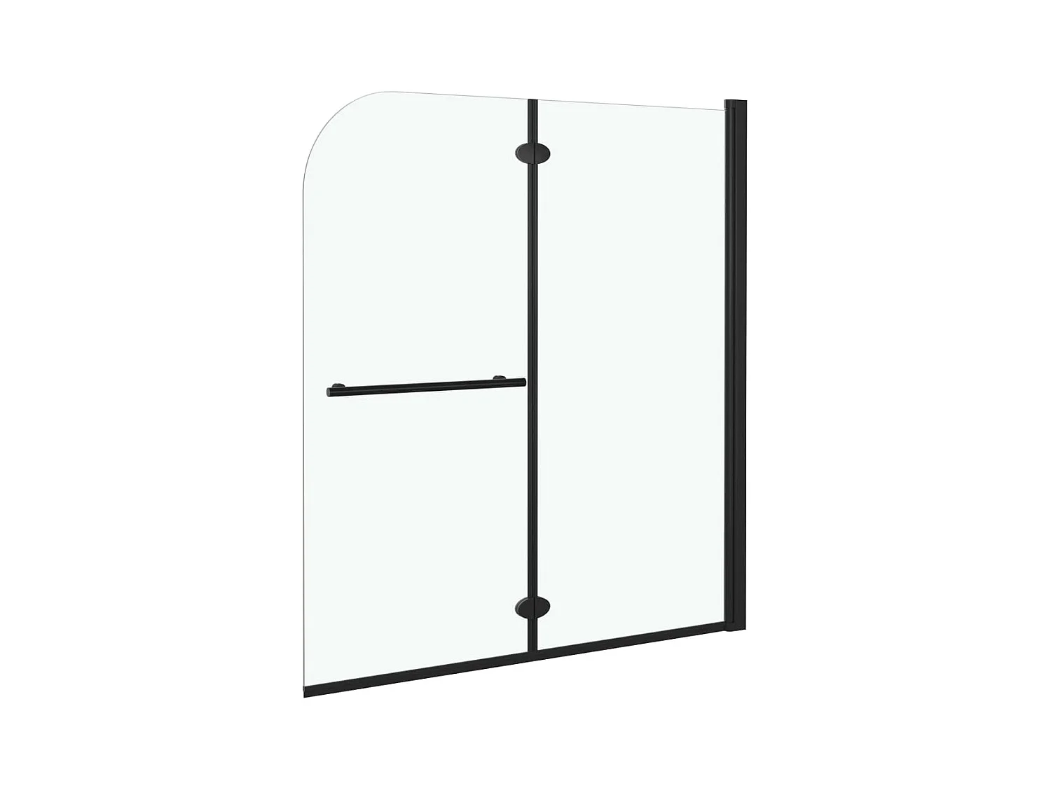 Paroi de douche pliable 2 panneaux ESG 120x140 cm Noir WVGQ1443