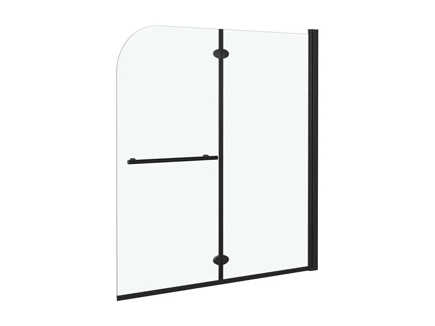 Paroi de douche pliable 2 panneaux ESG 120x140 cm Noir WVGQ1443