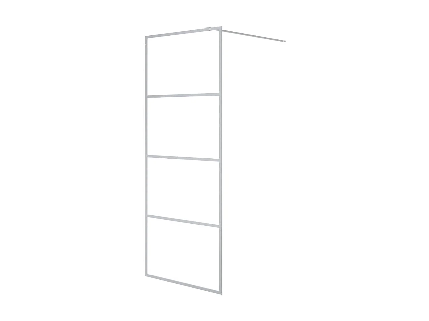 Mampara de ducha vidrio ESG transparente plateado 80x195 cm ES274327