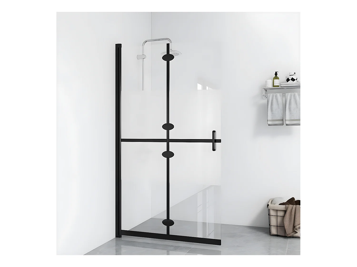 Paroi de douche pliable Verre ESG demi-dépoli 90x190 cm WVGQ8084