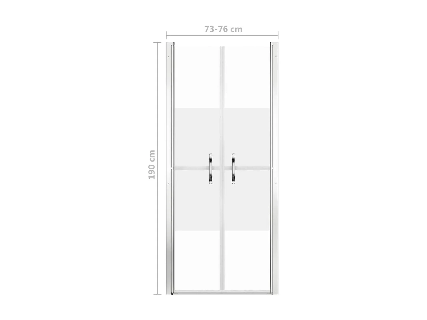 Mampara de ducha ESG medio esmerilado 76x190 cm ES66308