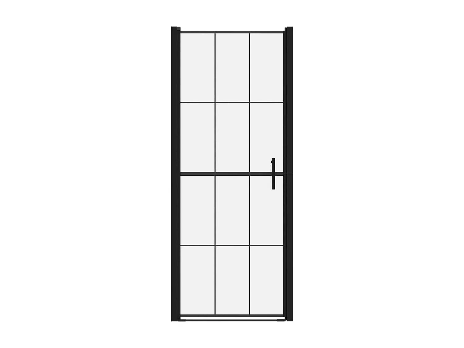 Mampara de ducha de vidrio templado negro 81x195 cm ES66431