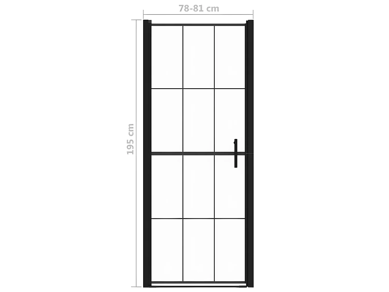 Mampara de ducha de vidrio templado negro 81x195 cm ES66431