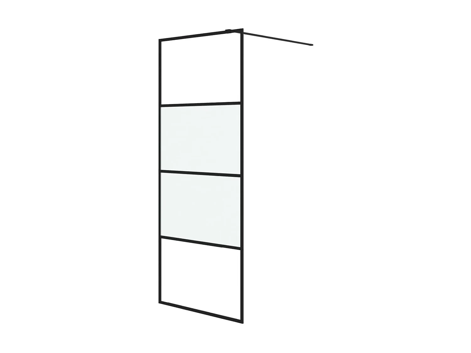Mampara de ducha vidrio ESG semiesmerilado negro 80x195 cm ES66401