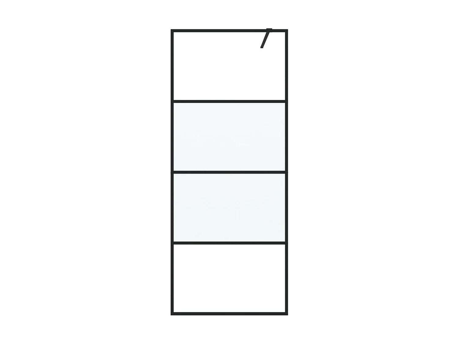 Mampara de ducha vidrio ESG semiesmerilado negro 80x195 cm ES66401