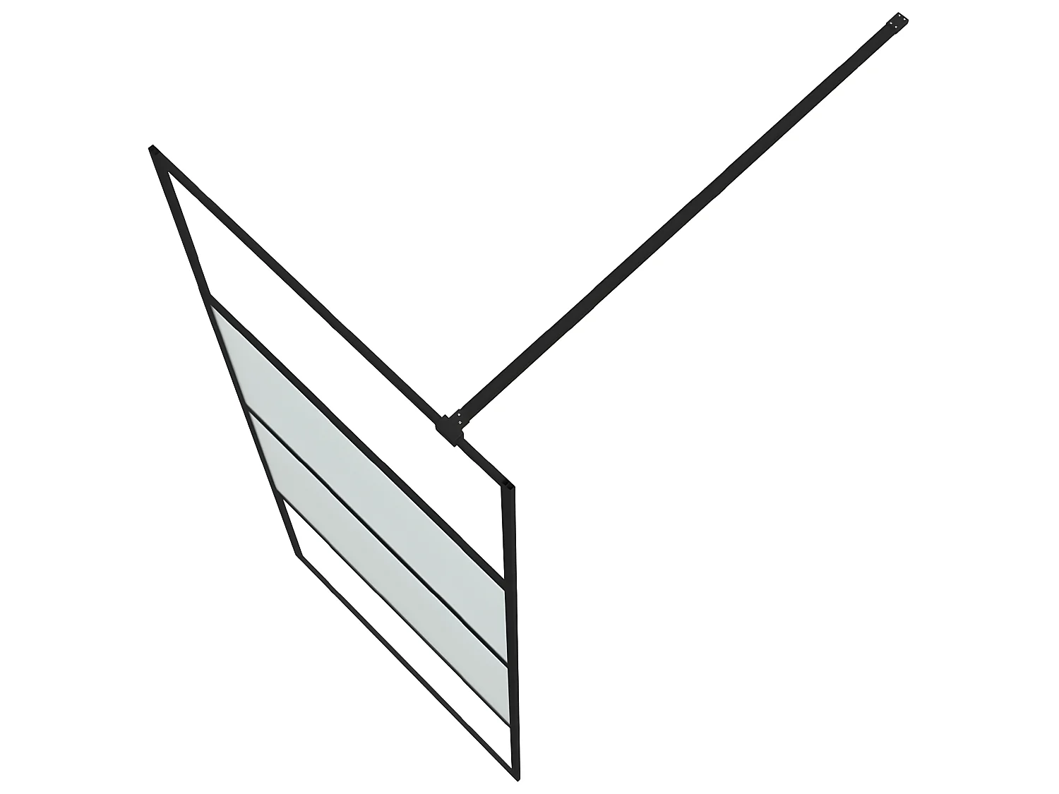 Mampara de ducha vidrio ESG semiesmerilado negro 80x195 cm ES66401