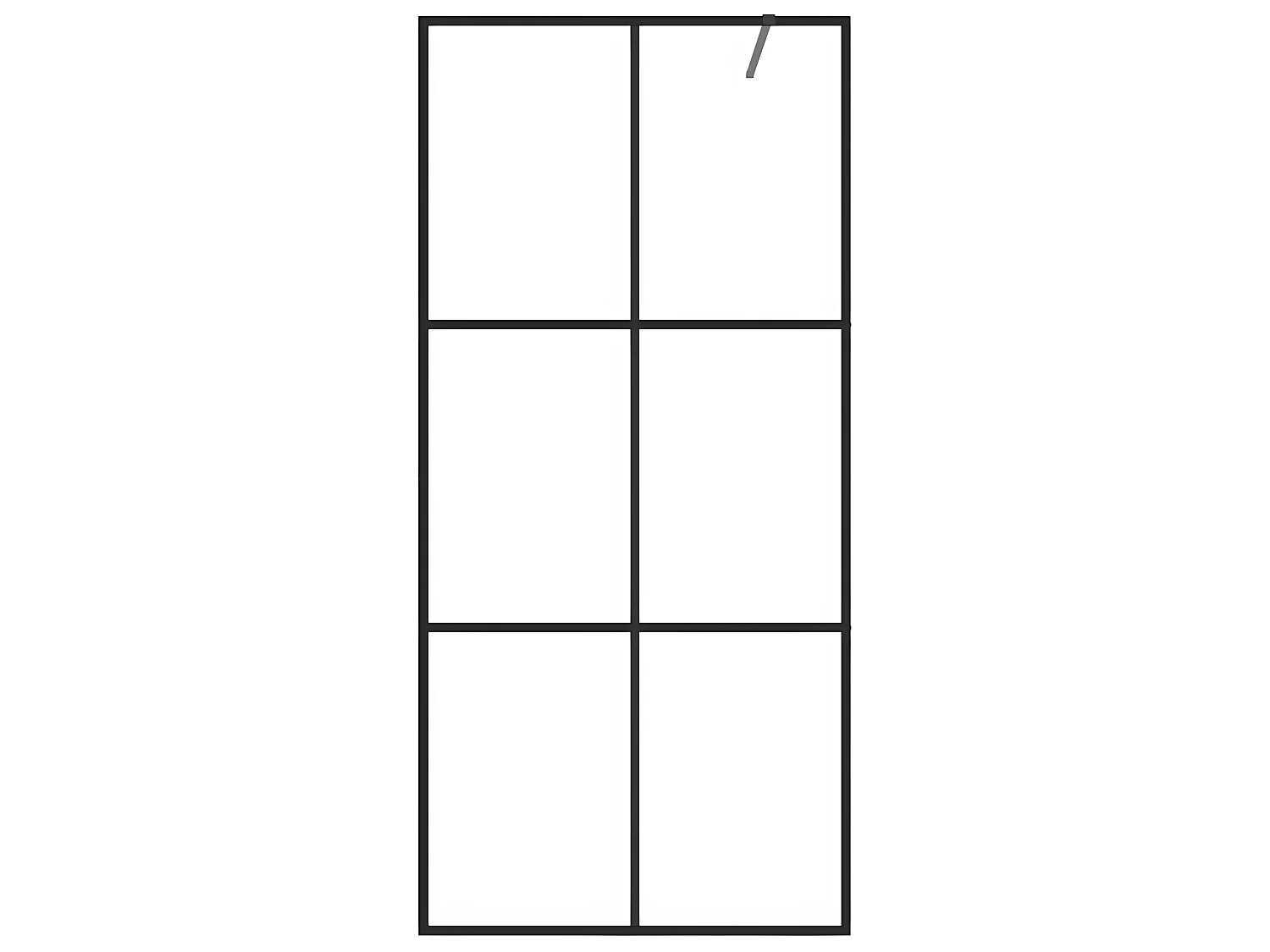 Mampara ducha accesible vidrio ESG transparente negro 100x195cm ES66445