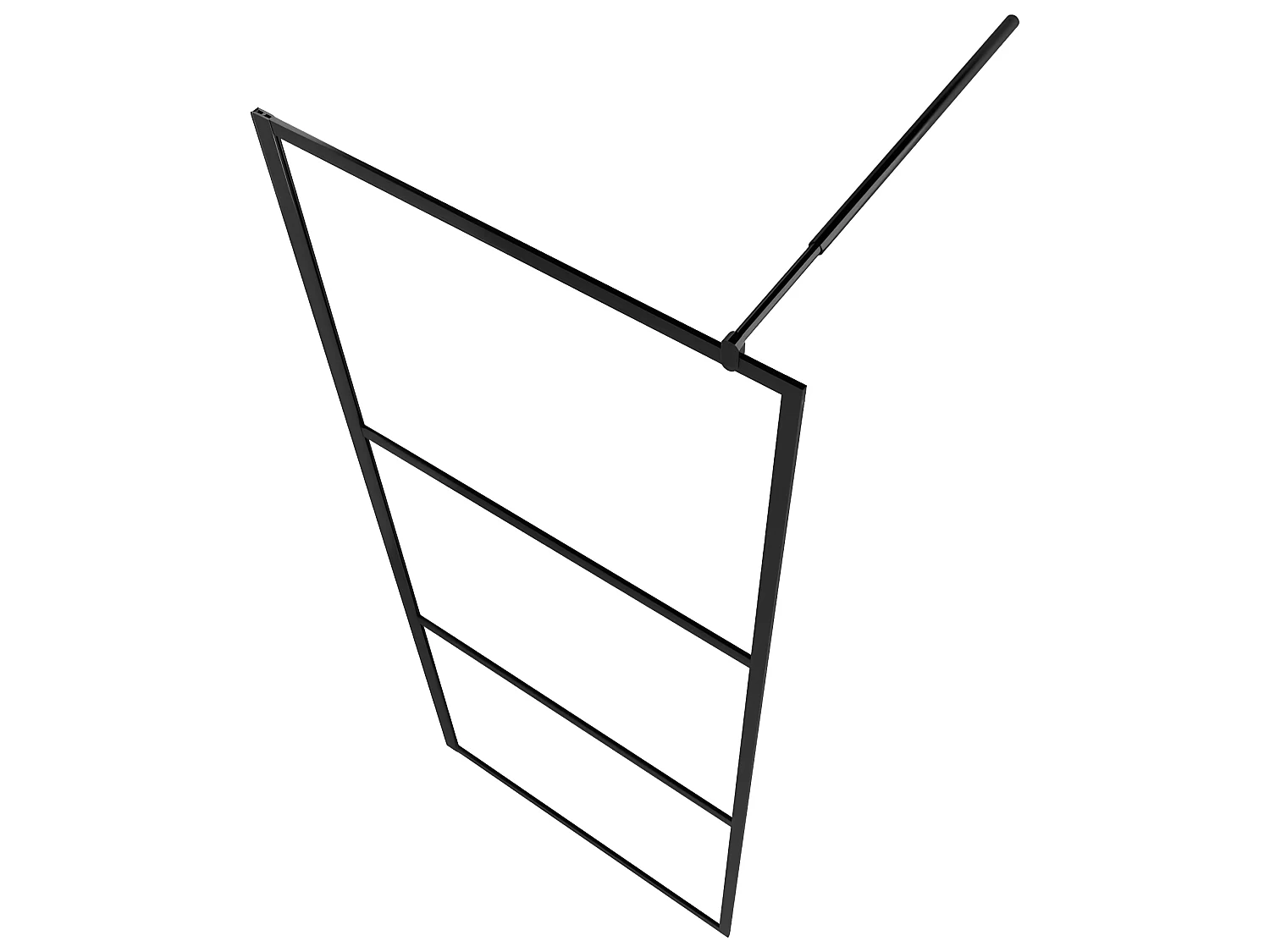 Divisória de chuveiro vidro transparente ESG 80x195 cm preto PT731927