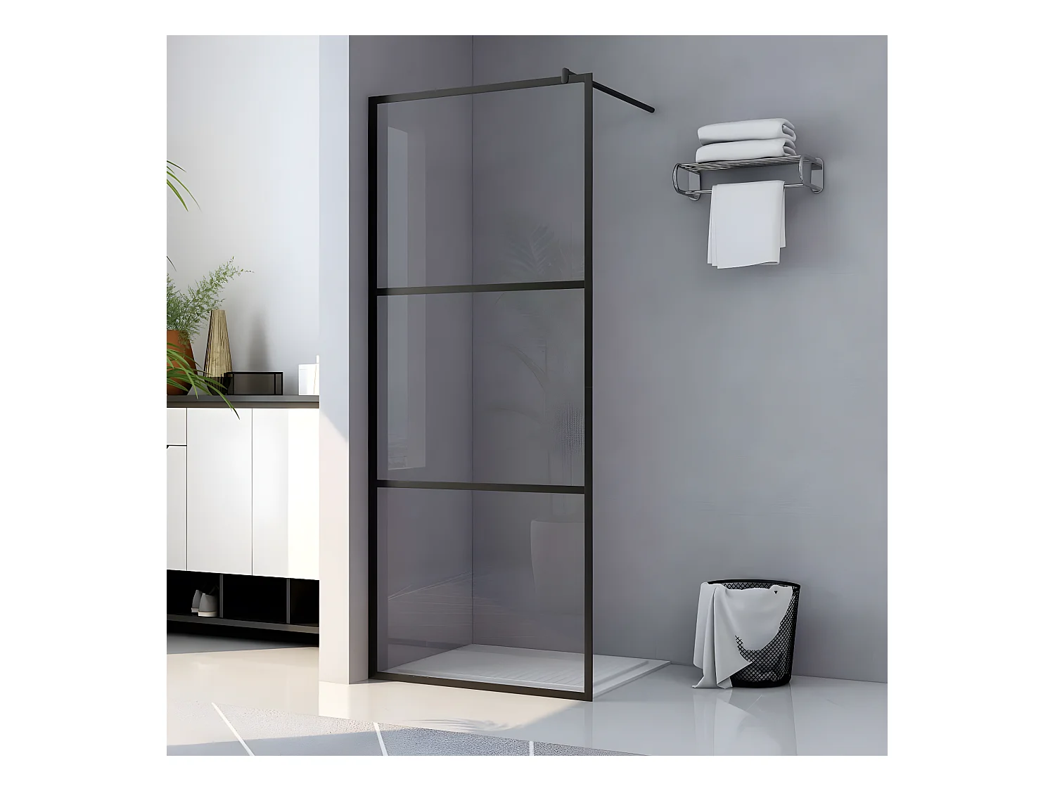 Paroi de douche à l'italienne à verre ESG Noir 80x195 cm WVGQ2822