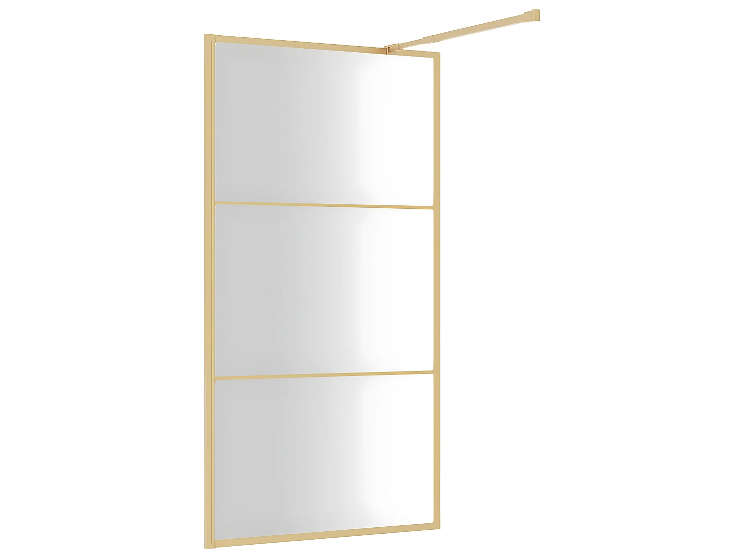 Mampara ducha vidrio transparente ESG dorado 115x195 cm ES66451