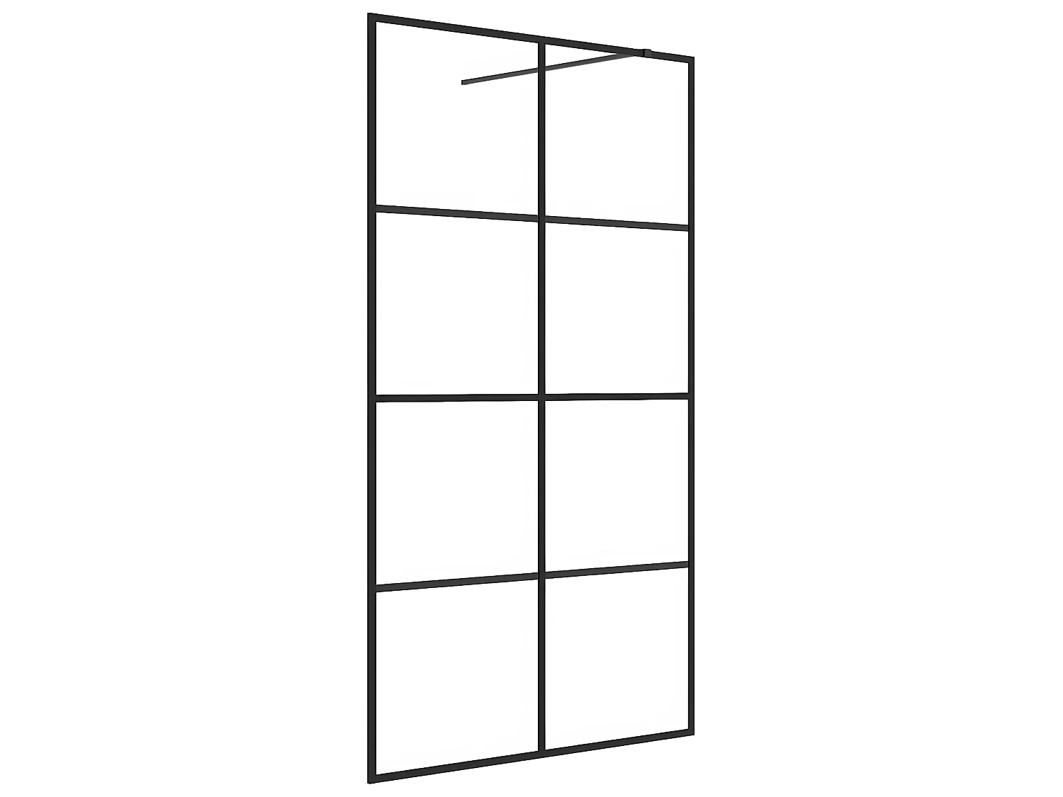 Divisória de chuveiro c/ vidro transparente ESG 90x195 cm preto PT908480