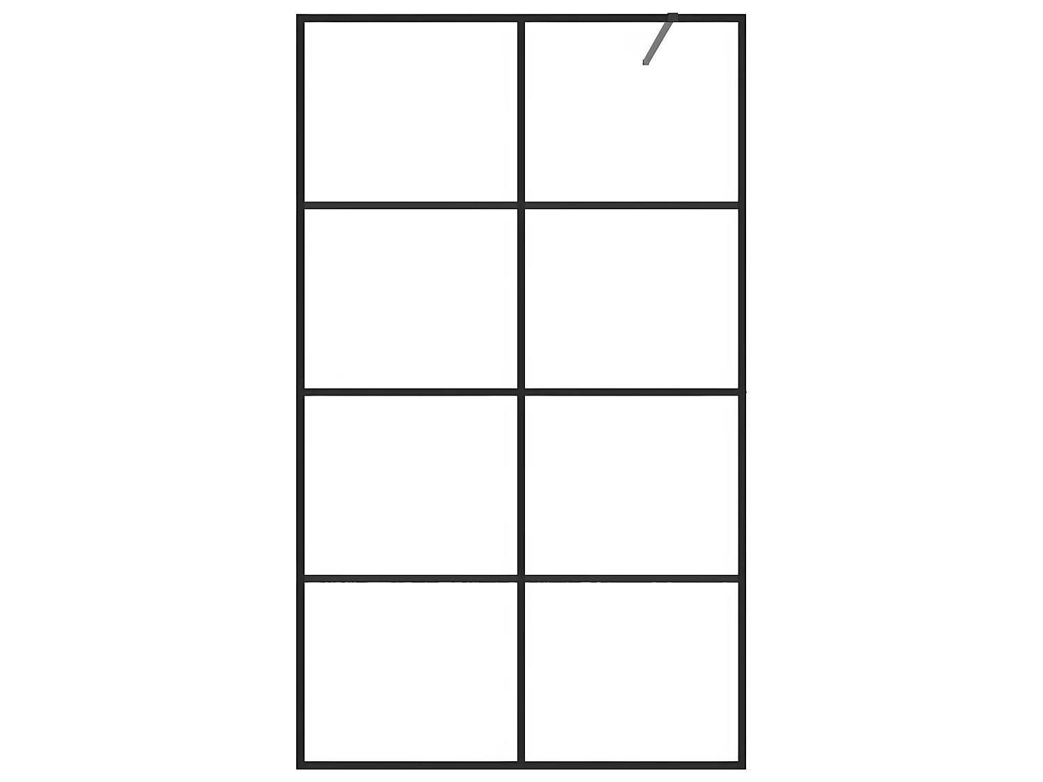 Divisória de chuveiro c/ vidro transparente ESG 90x195 cm preto PT908480