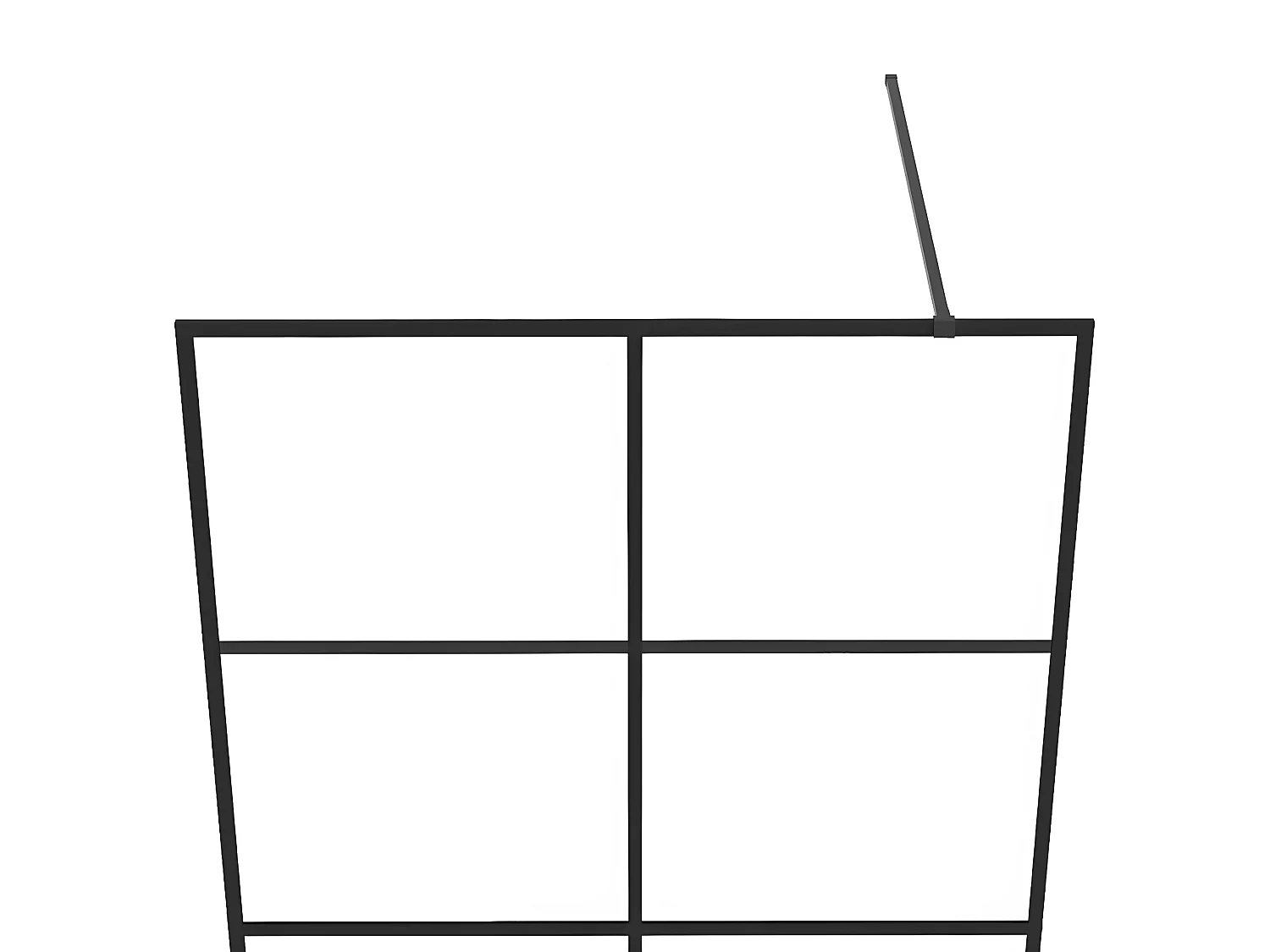 Divisória de chuveiro c/ vidro transparente ESG 90x195 cm preto PT908480