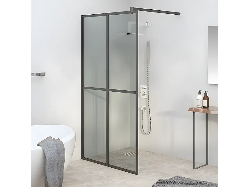 Paroi de douche 118x190 cm Verre trempé foncé  WVGQ2196