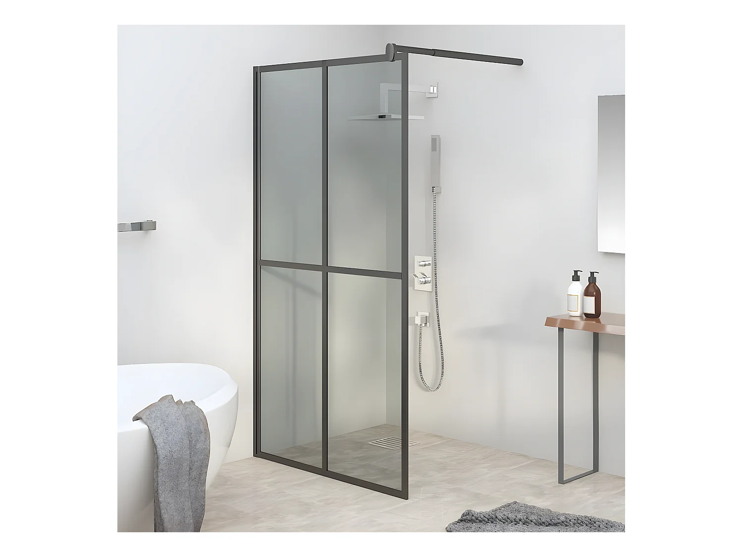 Paroi de douche 118x190 cm Verre trempé foncé  WVGQ2196