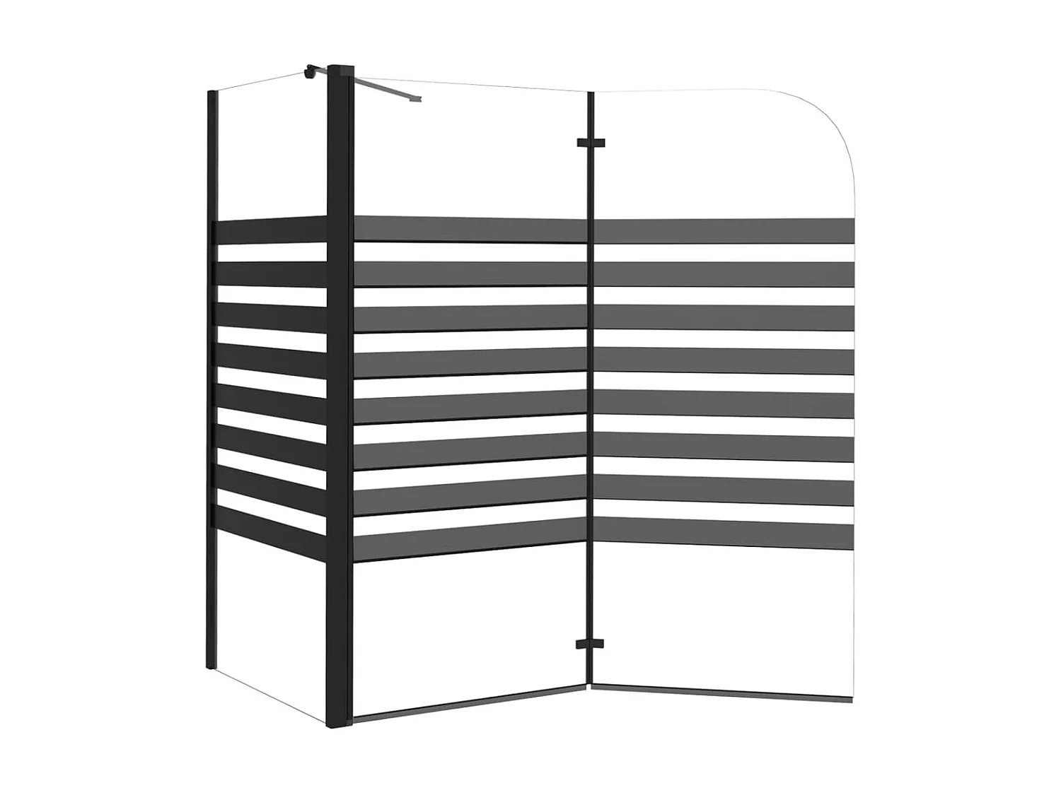 Paroi de douche à rayures 120x68x130 cm Verre trempé WVGQ3631