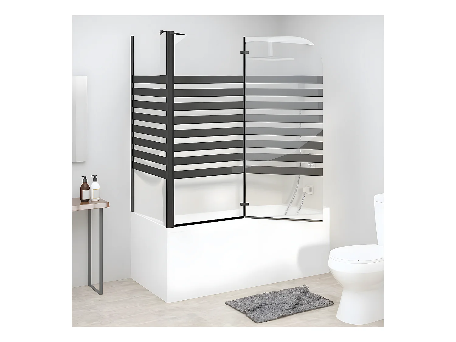 Cabine de duche riscas vidro temperado 120x68x130 cm PT750270