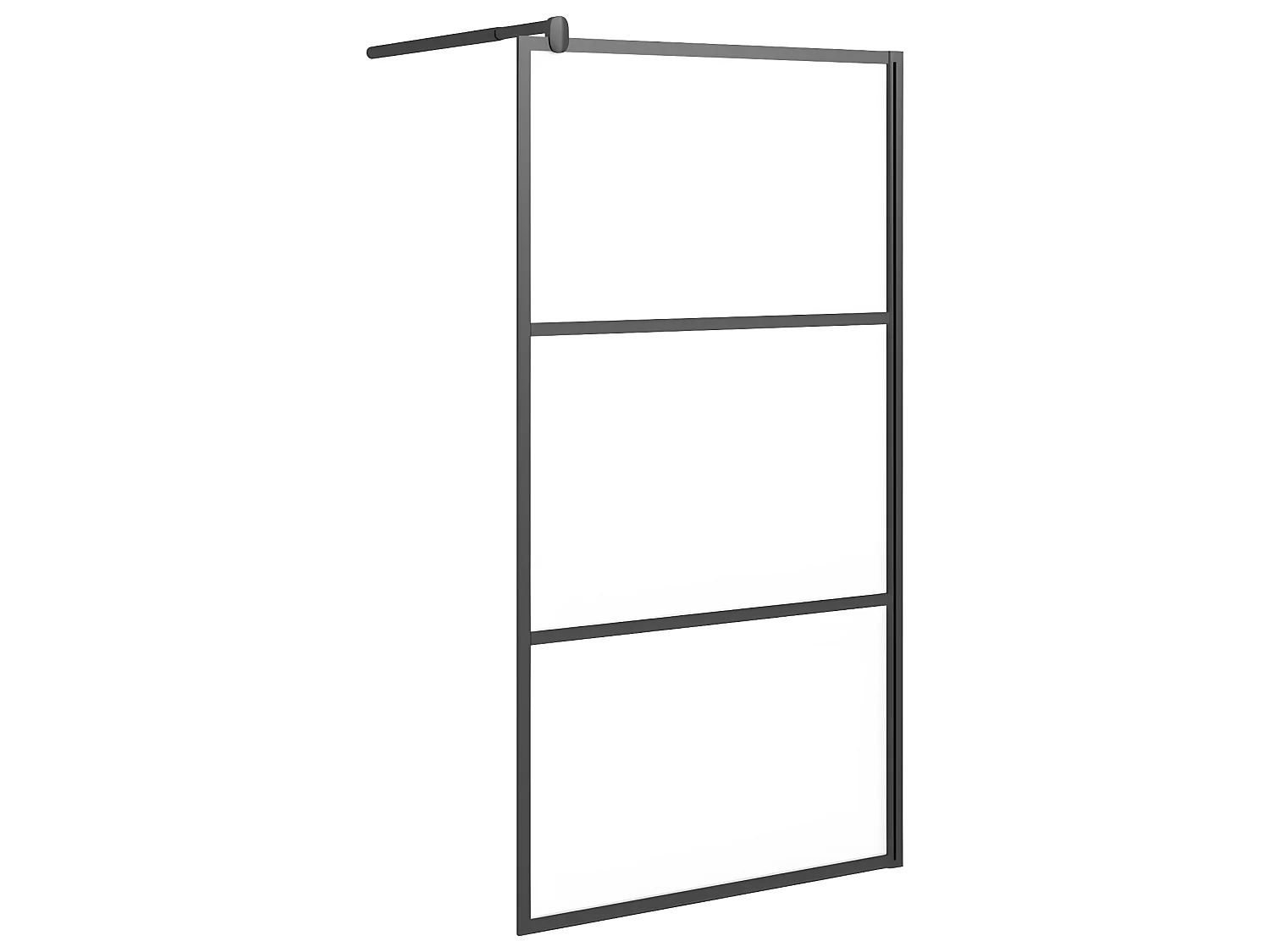 Paroi de douche 100x195 cm Verre ESG dépoli Noir WVGQ5508