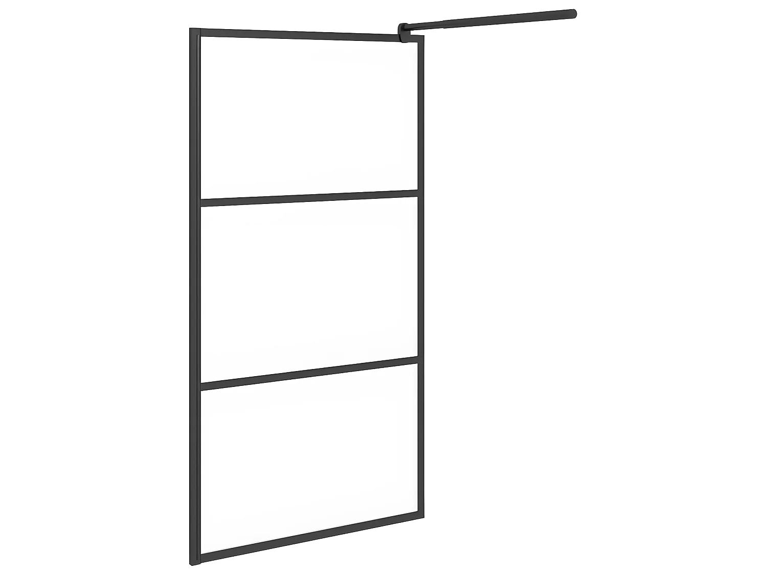 Divisória de chuveiro 100x195 cm vidro opaco ESG preto PT146925