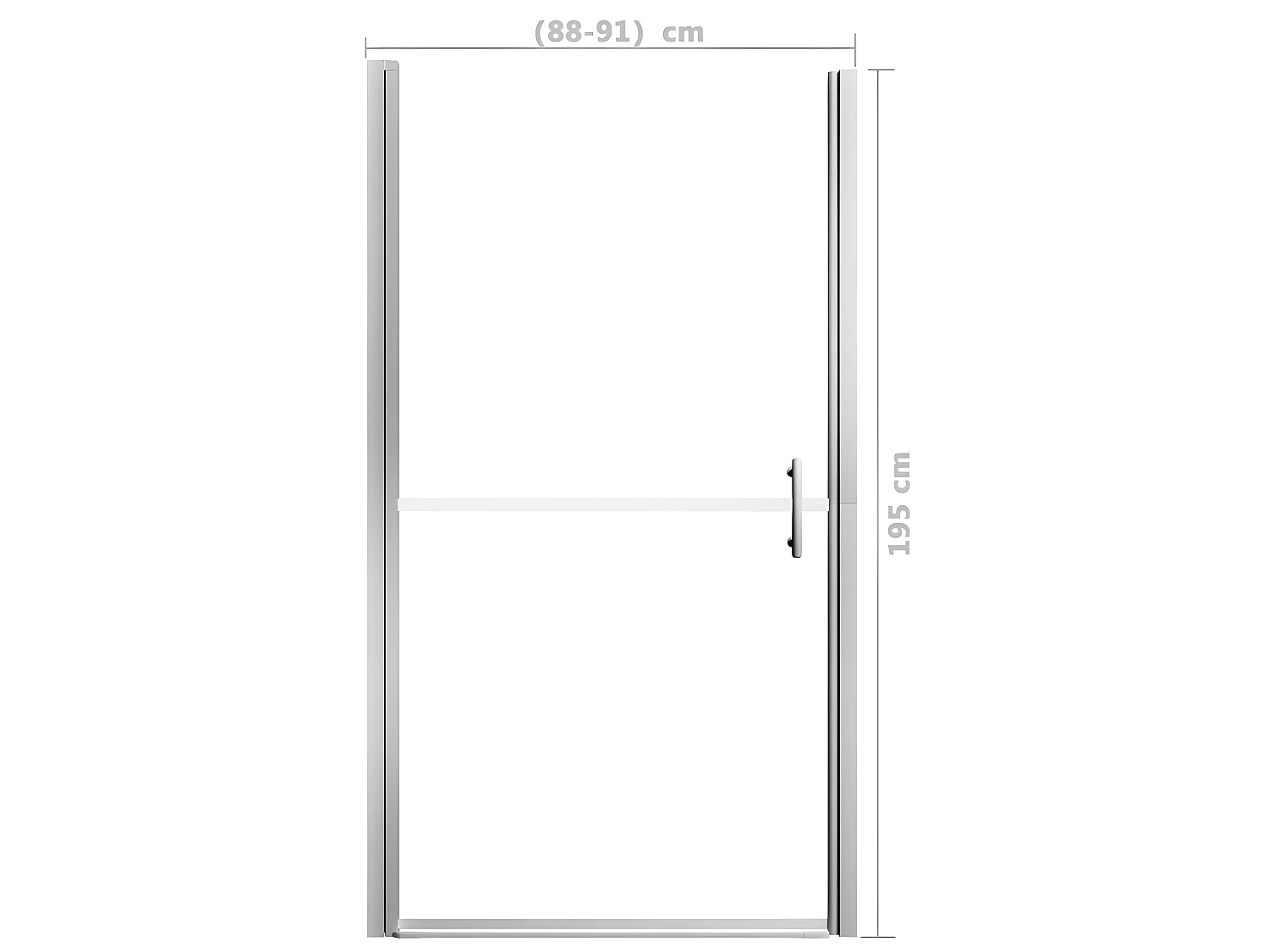 Porta de chuveiro vidro fosco temperado 91x195 cm PT453569