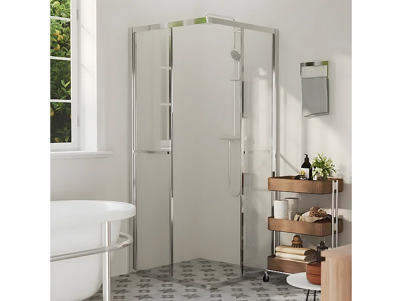 Cabine de duche ESG 80x80x180 cm PT370973