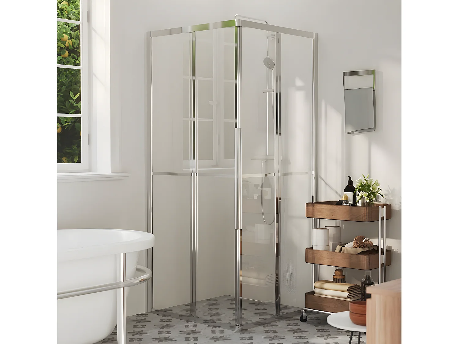 Mampara de ducha ESG 80x80x180 cm ES66477